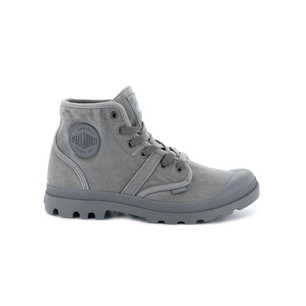 PALLADIUM Pallabrous Gray Canvas High-Top Boots Men's Size 11 Utility Grunge
